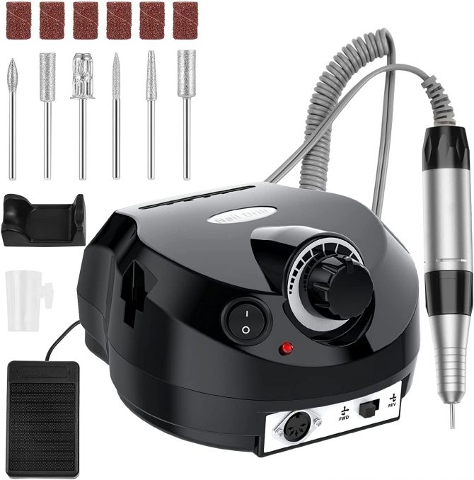 TORNO DE UÑAS  30.000RPM PARA MANICURA Y PEDICURA PROFESIONAL 202 NEGRO