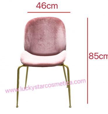 SILLA CON ESPALDA TERCIOPELO COLOR ROSA