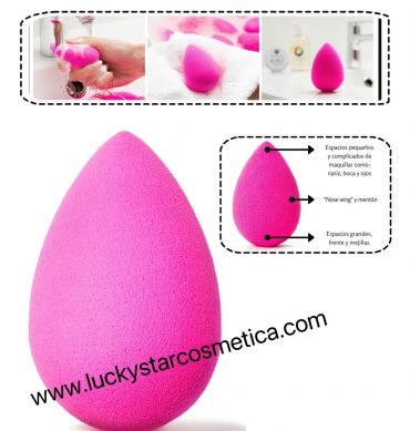 ESPONJA MAQUILLAJE COLOR ROSA