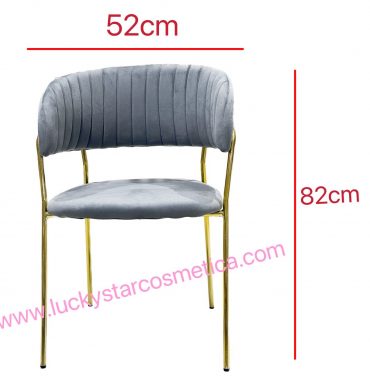 SILLA CON ESPALDA CON PATA COLOR GRIS
