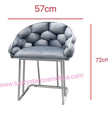 SILLA CON ESPALDA CON PATA HIELO COLOR GRIS