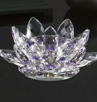 VASITO CRISTAL FORMA FLORES DE LILA
