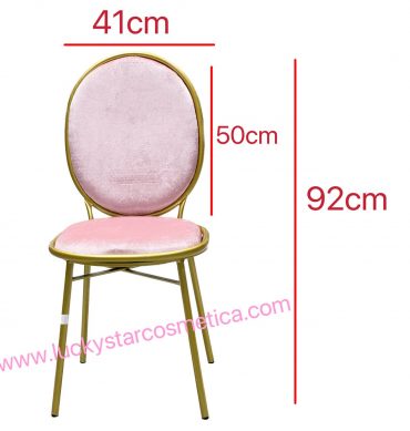 SILLA CON ESPALDA TERCIOPELO COLOR ROSA