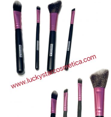 KIT 4 PINCEL MAQUILLAJE COLOR FUSIA