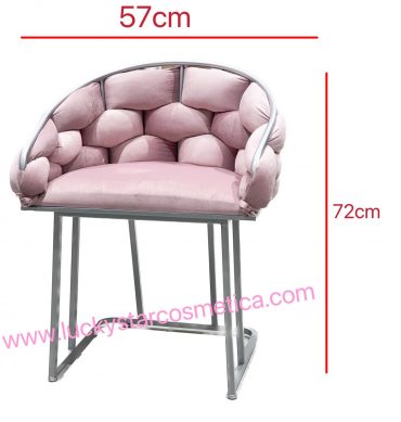SILLA CON ESPALDA CON PATA HIELO COLOR ROSA