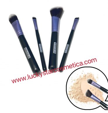 KIT 4 PINCEL MAQUILLAJE COLOR LILA