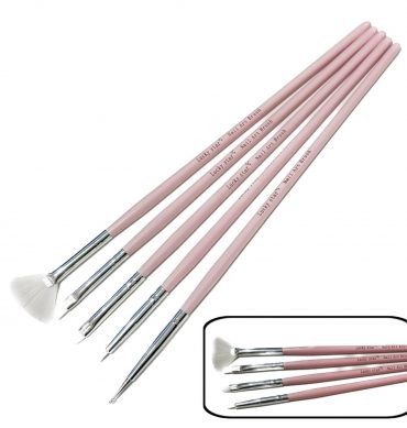 PINCEL DECORADA 5PCS ROSA