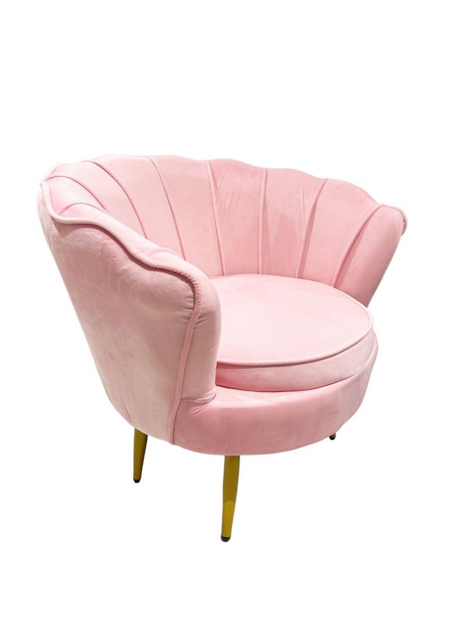 SILLA PARA MANICURA TERCIOPELO COLOR ROSA