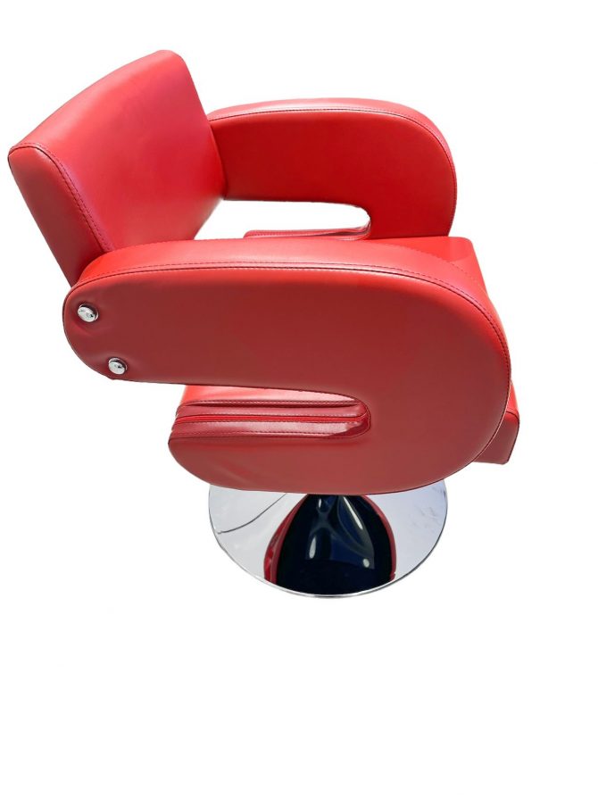 SILLA PELUQUERIA DE PIEL COLOR ROJO