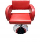 SILLA PELUQUERIA DE PIEL COLOR ROJO