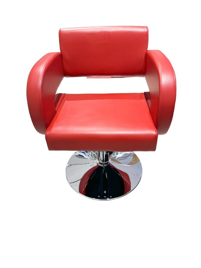 SILLA PELUQUERIA DE PIEL COLOR ROJO