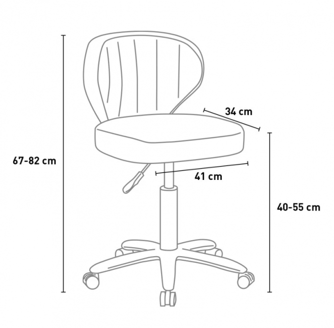 SILLA CON ESPALDA Y RUEDAS GRIS